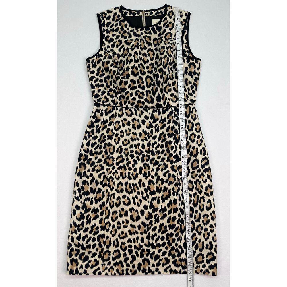 Kate Spade New York Leopard Print Sleeveless Sheath Dress Size 6 Silk Blend - Picture 8 of 11